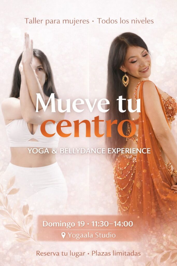 Cartel Taller Yoga y Danza Oriental en Alcalá de Henares
